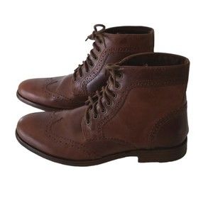 FRANCO FORTINI ANKLE BOOTS LEATHER UPPERS BUSINESS CASUAL TAN BROWN SIZE 10